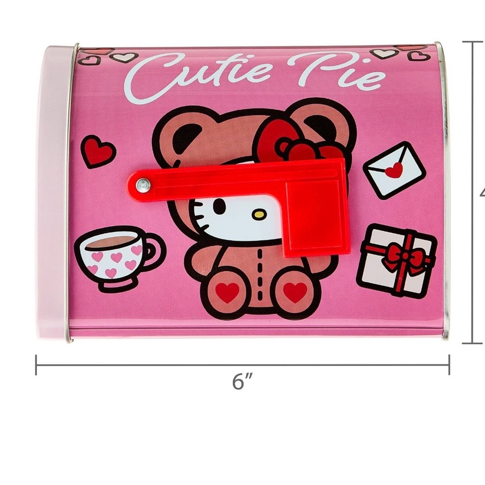 Hello Kitty Pink Valentines Day Tin Mailbox. - Picture 4 of 5